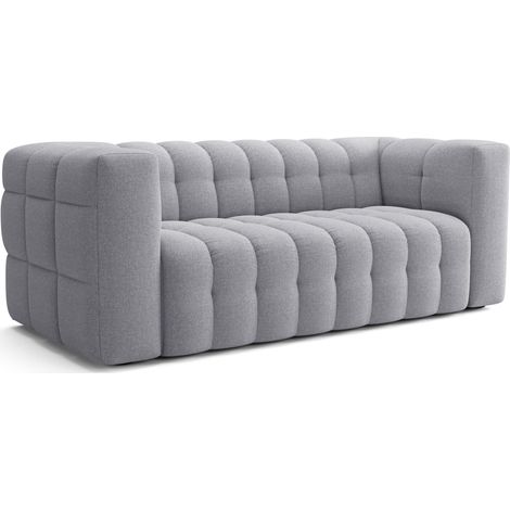 Canapé fixe - 3 places - CHESTER - Tissu Gris clair - 212 x 105 x 76 cm (1/5)