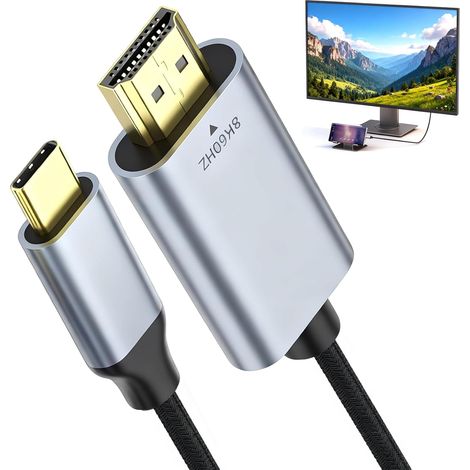 Câble USB-C vers HDMI 4K 60Hz 3m, PC Portable, Transmission Soporta 3D (1/5)