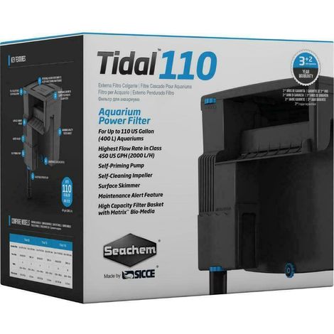 Sicce filtro appeso per acquari dolci e marini modello tidal 110 da 2000 litri/h (1/3)