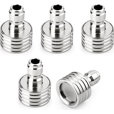 5PCS Buse de pulvérisation douche 1/4" à raccord rapide, tête d'arrosage haute pression pour nettoyeur haute pression et nettoyage extérieur (1/5)