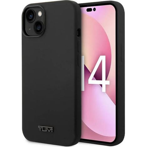 Coque rigide en silicone liquide noire Tumi pour iPhone 14 (1/5)
