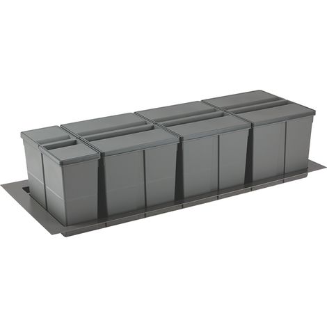 Separatore di rifiuti 9XL System 1200mm 3x26l+1x11l grigio SANS MARQUE