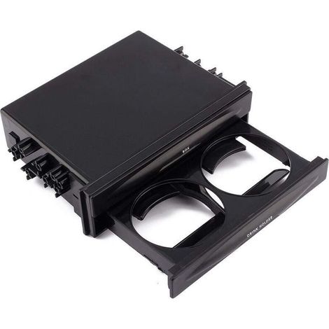 Porte-gobelet pour Voiture, Porte-Gobelet de Poche pour Radio Double Din, Boîte de Rangement de Type Tiroir, Plateau Organisateur pour Bouteilles de Café