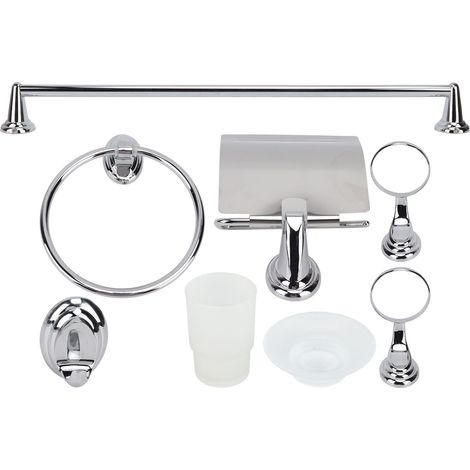 Porte-serviettes et accessoires de salle de bain en acier inoxydable, ensemble avec porte-rouleau de papier toilette et crochets muraux pour maison (1/5)