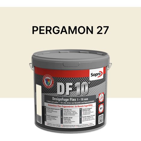 Joint souple carrelage céramique et pierre 1 à 10 mm - Pergamon 27 - Grain fin - Sopro DF 10 - 5 kg