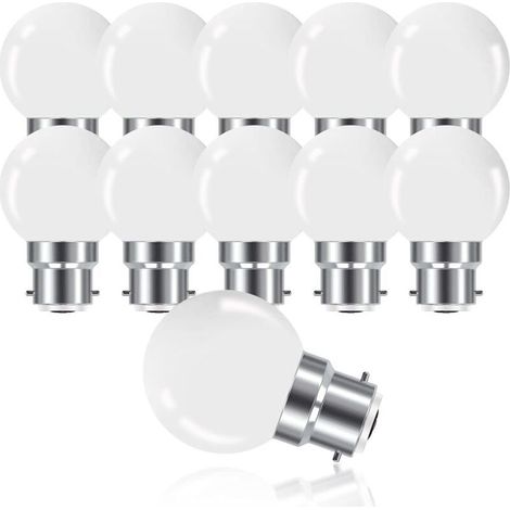 Ampoule LED à Baïonnette B22 3W,Ampoule Mini Globe Golfball B22 G45,Blanc Chaud 3000K,280LM,Non Dimmable,Lot de 10 [Classe énergétique G] (1/4)