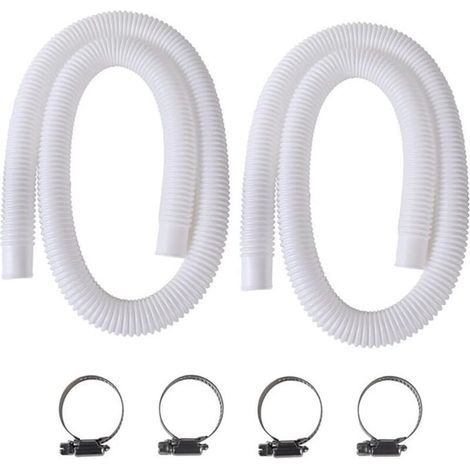 Tuyau Piscine 32mm, 2Pcs Tuyau pour Piscine Hors Sol, 150cm/59in Tuyau de Rechange pour Intex 330 GPH, 530 GPH et 1000 GPH (1/4)