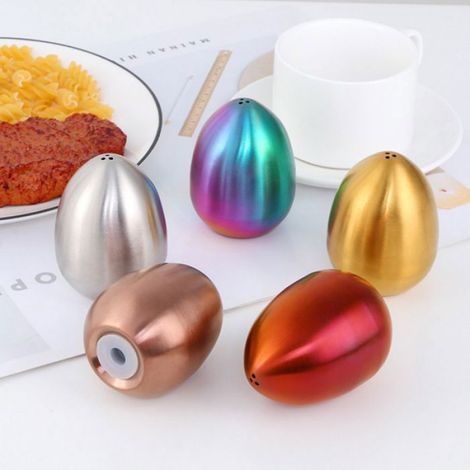 Salière et poivrière - Inox - Or rose - Design moderne - Remplissage facile - Haute qualité (1/4)