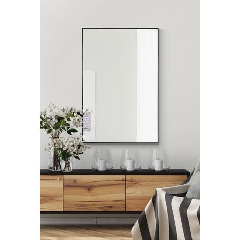 Grand Miroir Mural Noir Moderne 92 cm x 61,5 cm (1/5)