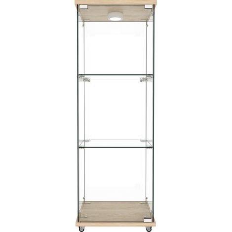 Vitrine robuste éclairée fonctionnelle MDF et verre Naturelle 42,50 x 36,50 x 120,00 cm (1/5)