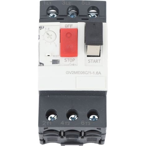 Disjoncteur moteur, démarreur moteur, interrupteur de protection, 690 V CA, bouton de démarrage manuel, protection contre les surcharges, montage sur rail, GV2-ME06C 1-1,6 A (1/5)