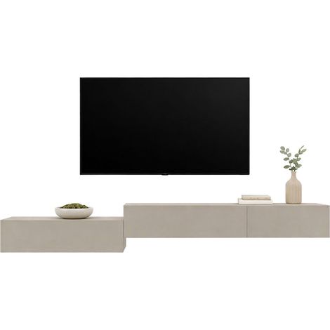 Estantería Gavala, Mueble de Salón Modular, 3 Estantes, Puerta, Beige