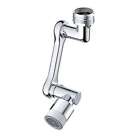 1440 Grad Drehbarer Multifunktionaler Verlängerungshahn, Wasserhahn Aufsatz mit 2-Fach Einstellbarer Perlator für Küche Bad, 1080° Wasserhahn Verlängerung mit Perlatoren - Silber