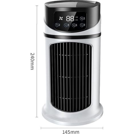 Tragbarer USB-Turmventilator für elektrische Klimaanlagen, blattloses Design mit integriertem Luftbefeuchter, 6 einstellbare Luftstromstufen, ABS-Gehäuse, 300 ml Wassertankkapazität (1/5)