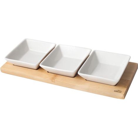 Set Tablett + 3 quadratische Schalen - Lacor
