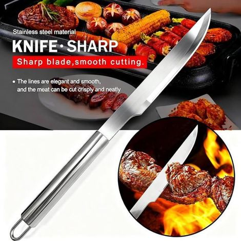 Set Ustensiles Barbecue 5 Pièces en INOX avec étui   Accessoires de Gril Professionnels pour Cuisine,C USTENSILE BARBECUE PLANCHA (1/5)