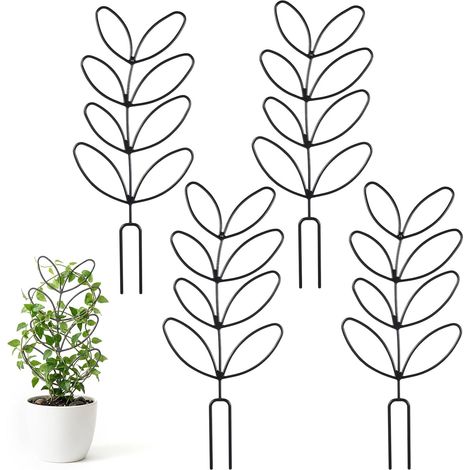 Juego de 4 enrejados de interior para plantas trepadoras, enrejado de jardín para plantas en maceta, mini soporte para plantas trepadoras de interior. (1/5)