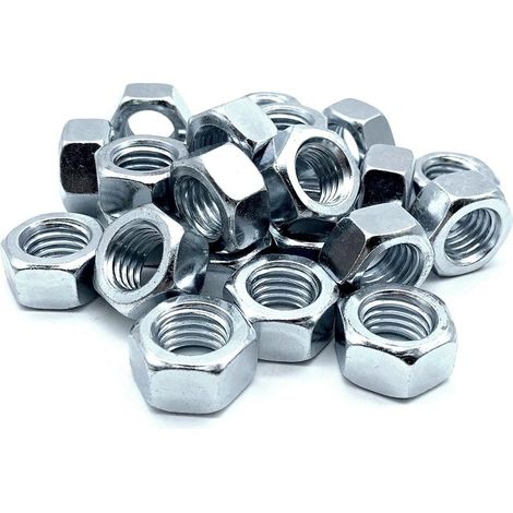 Ecrou 50 Ecrou Hexagonal M6 5mm x 10mm Acier Galvanisé DIN 934 Écrou M6 pour Boulons et Écrous, Éléments d'Accouplement, Réglage et Fixation Intérieur et Extérieur (1/5)