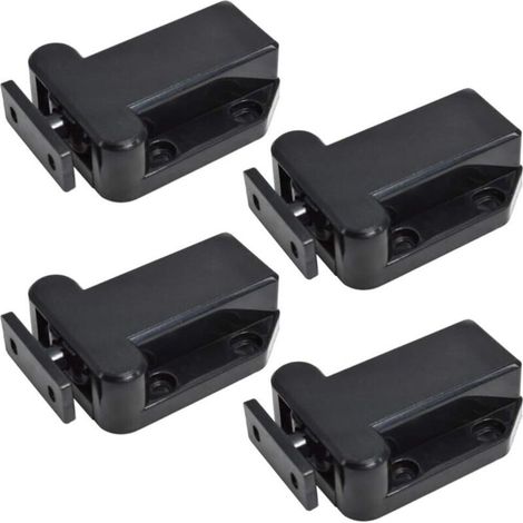 4 pièces Fermeture porte placard Loquets pour placards Fermoirs pour placards Armoire Catches verrou pour armoire de meuble (noir),6.854.31.7cm (1/5)