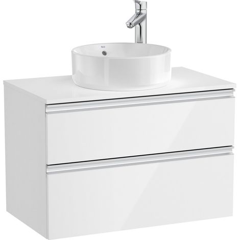 Mueble base de 2 cajones para lavabo de sobre encimera central THE GAP - ROCA Color: Blanco brillo - Medidas: 805x460x537 mm