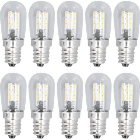 Ampoule LED E12 - 1,5 W - 500 LM - Lumière Blanche Chaude - Verre - Compatible Plafonniers Appliques Lustres - 10 Pièces (1/5)