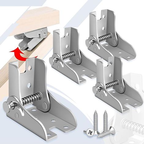 Lot de 4 charnières de pieds rabattables pour table Charnières autobloquantes avec capacité de charge de 80 kg, pliables. (1/5)
