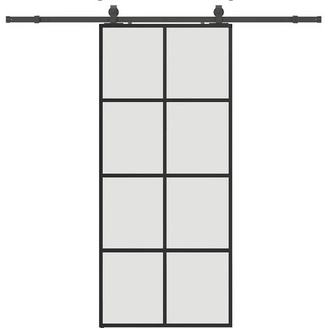 Maison Exclusive - Porta Scorrevole con Ferramenta Nera 90x205 cm in Vetro ESG