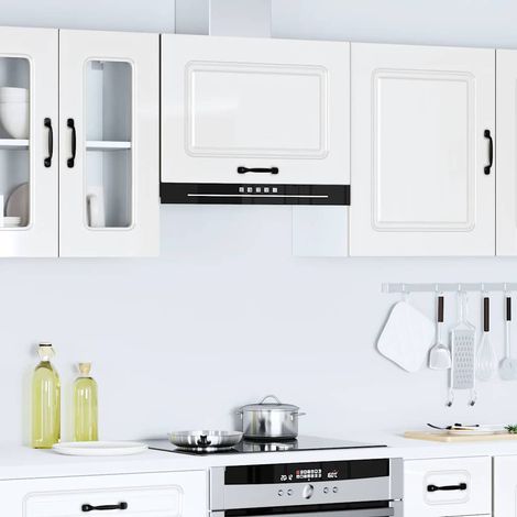 Armoire murale de cuisine avec rangement en bois d’ingénierie blanc brillant 60 x 31 x 40 cm - PANGIVO (1/5)
