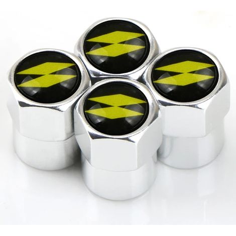 (Argent, lot de 4) 4 bouchons de valve de pneu compatibles avec Renault Megane 2, Duster, Logan, Captur et Clio - Accessoires de style automobile (1/5)