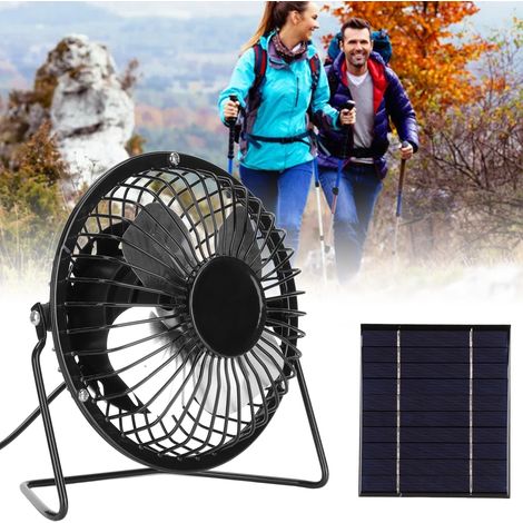 Tragbarer Solarventilator 2,5 W 5 V, USB-betrieben, ideal für Camping, Angeln und Wandern. (1/5)