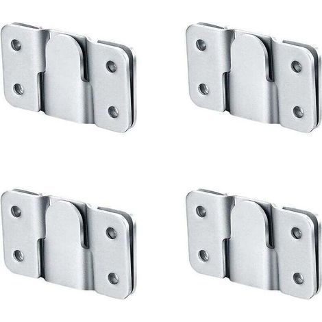 4-teiliges Einbau-Montageset, Wandhalterungen für Kopfteile, Wandbefestigung, Z-Clip-Verriegelungshaken, Möbelbeschlagverbindung (1/4)