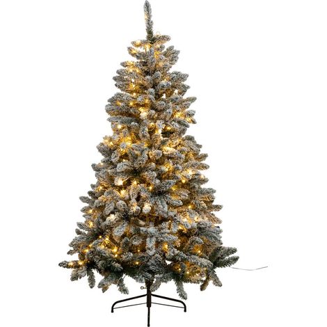 Albero di natale artificiale luminoso floccato snow lord h.180cm - Feeric lights & christmas
