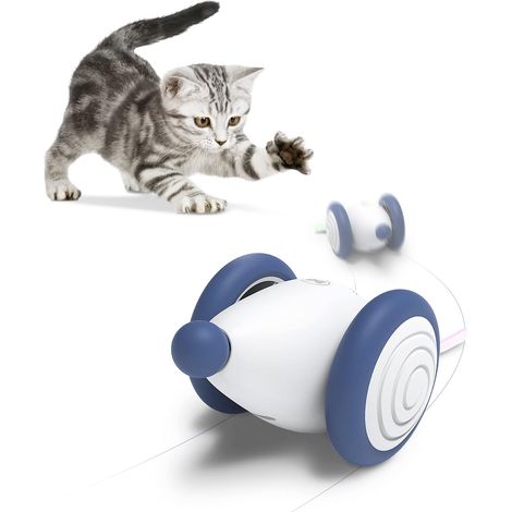 Interactive Cat Toy, Cat Mouse Toy with Flashing LED Lights, Automatic Interactive Cat Toy, USB Rechargeable, Indoor Cat Toy Stimulates Hunting Instinct (1/5)