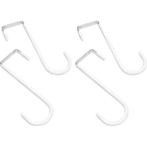 8 Pièces Crochets de Porte Métalliques Blancs avec Surface Caoutchouc Antirayures Support Résistant pour Manteaux Serviettes Sacs Écharpes Facile à Installer pour Salle de Bain