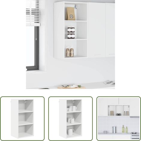 Küchenorganisation - Hängeschrank mit Speicher Weiß 40 x 29,5 x 80 cm Holzwerkstoff (1/5)