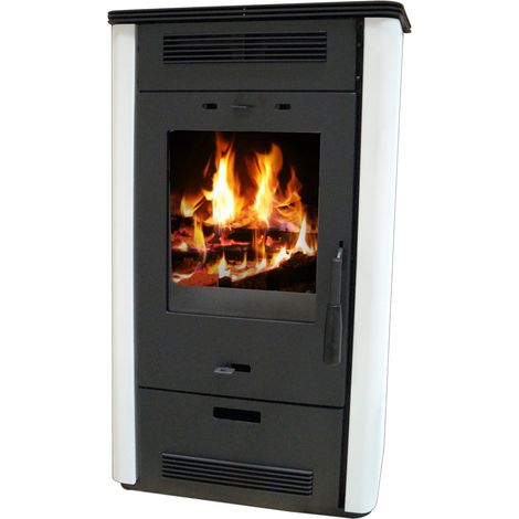 Kaminofen Etna, 5,8 kW Verkleid.weiss H97xB54x43 cm