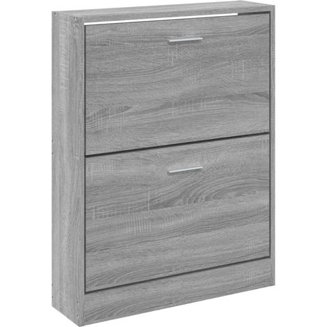 Scarpiera mobiletto portascarpe mobile per ingresso/corridoio/soggiorno legno Sonoma 59 x 17 x 81 cm grigio 020022073