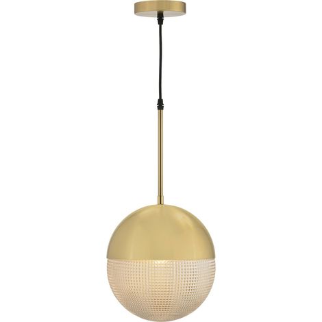 Suspension dorée design en métal et verre lumière chaude - doré verre transparent (1/4)