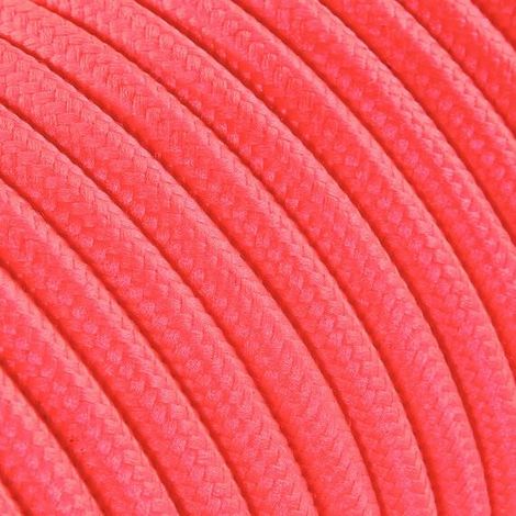 Fil Électrique Tissu Rose Fluo 2x0,75mm² - Câble Électrique Textile de Qualité