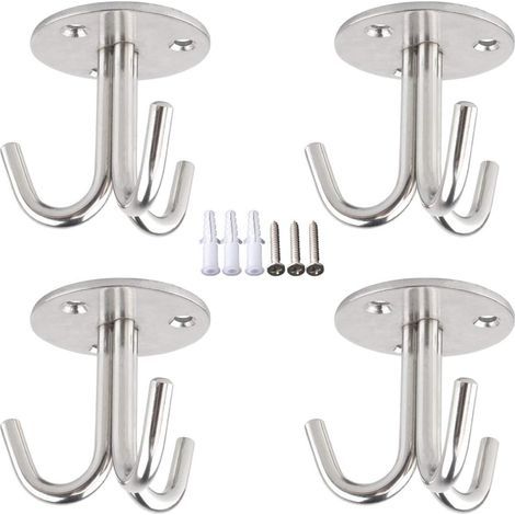 Filiyano – lampe suspendue – Support de plafond en acier inoxydable, lot x4, à fixer par vis, crochet de plafond pour balançoire de yoga, lampe (1/5)