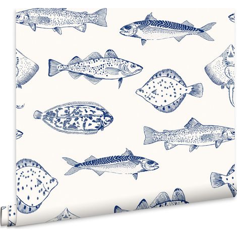 Joules Vliestapete Name The Plaice Coast Blue 10mx52cm