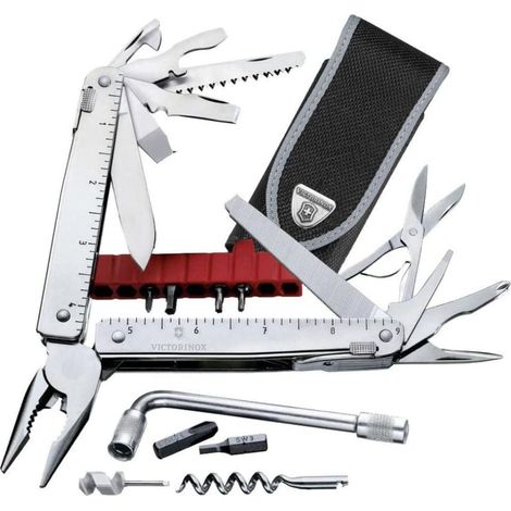 Herramienta multiusos Victorinox SwissTool CS Plus, con funda de nylon, diseño robusto y versátil, ideal para trabajos técnicos y actividades al aire libre (1/4)