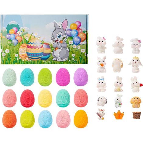 Billes de Bain avec Jouet à l'Intérieur pour 15 pièces thème lapin  Coffret de Produits Effervescents pour Douche pour Garçon Anniversaire Fête Salle de Bain Toilette Été Hôtel (1/5)