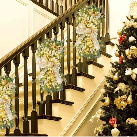 Arbre De Noël En Rotin - Accroche-Mur Et Porte - Décoration Festive Pour Intérieur - 45 X 20 Cm - 1 Pièce (1/5)