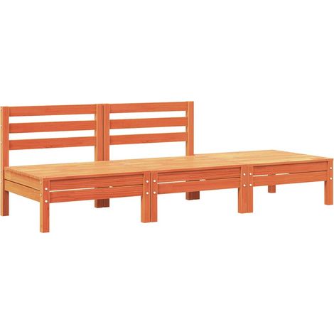 Maison Exclusive - Gartensofa 3-Sitzer Wachsbraun Massivholz Kief