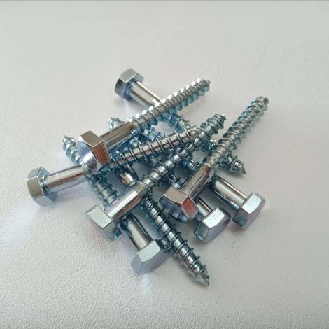Vite 10x100mm - 10pz per legno mordente tirafondo testa esagonale te (1/4)