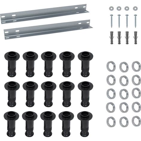 Breuer Wannenfüsse Set 2, 15 Stützfüße und 4 Montageschienen ab 1000mm (1/2)