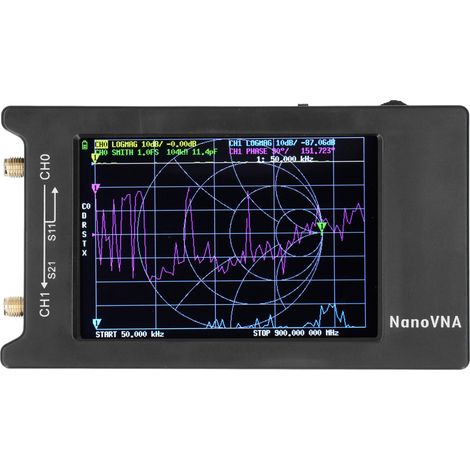 Analyseur de réseau vectoriel LCD 4 pouces, analyseur d'antenne ondes courtes USB 50 kHz – 1,5 GHz, batterie intégrée (1/5)