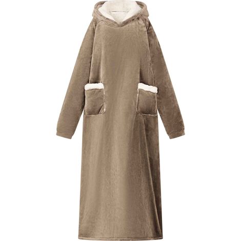 vidaXL Sweat à capuche couverture Camel L Polaire et flanelle (1/4)