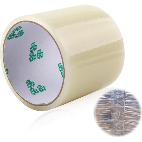 Ruban de réparation de bâche en PVC, transparent, 8 cm x 10 m, idéal pour tente, parasol, bâche de camion, auvent et pavillon (1/5)